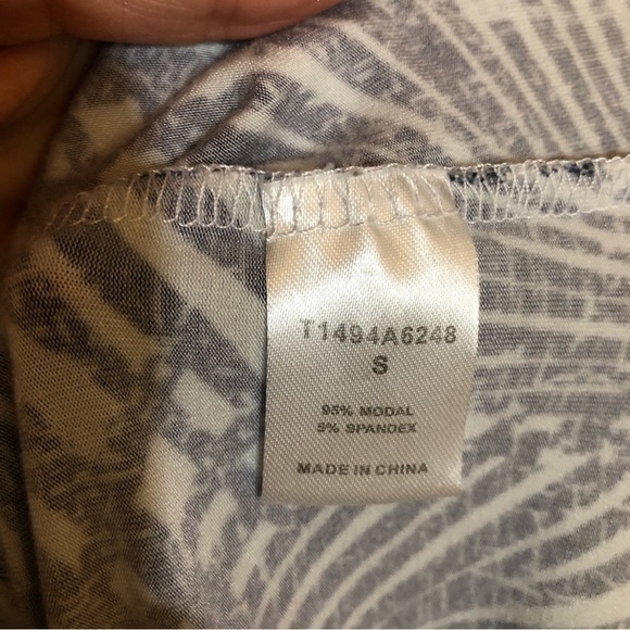 Tart Women’s Navy & White Palm Print Modal Dress Beachy Tropical Soft Size Small - Picture 7 of 9